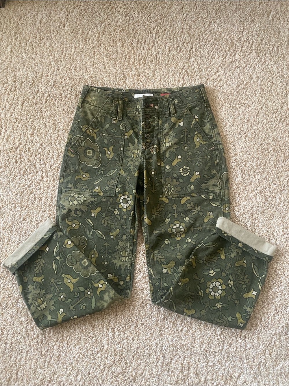 Anthropologie Floral Painters Style Pants